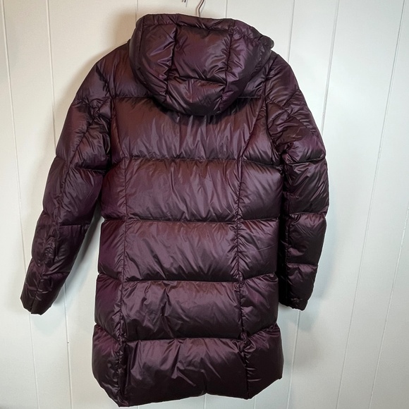 Eddie Bauer Luna Peak Down Puffer Parka Jacket Coat w/ Hood Eggplant Plum sz M - Picture 3 of 16